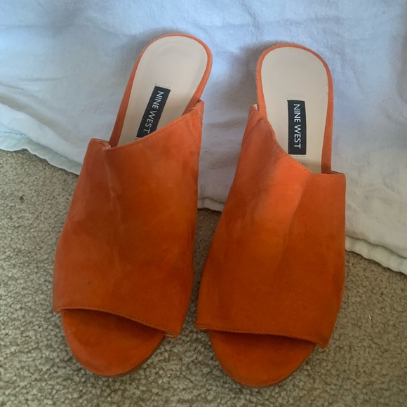 Nine West Orange Suede Wedges - Picture 3 of 4